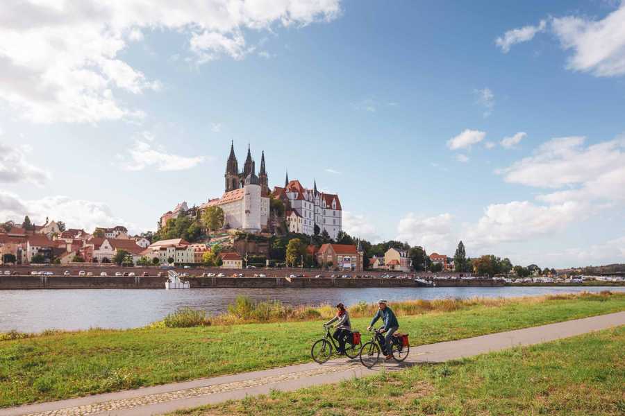 Elberadweg an der Albrechtsburg in Meißen (Foto: Felix Meyer)